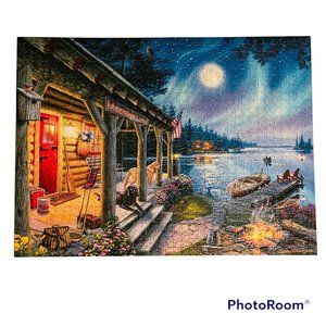 Buffalo Games Moonlight Lodge 1000 Piece Jigsaw Puzzle Darrell Bush Landscape